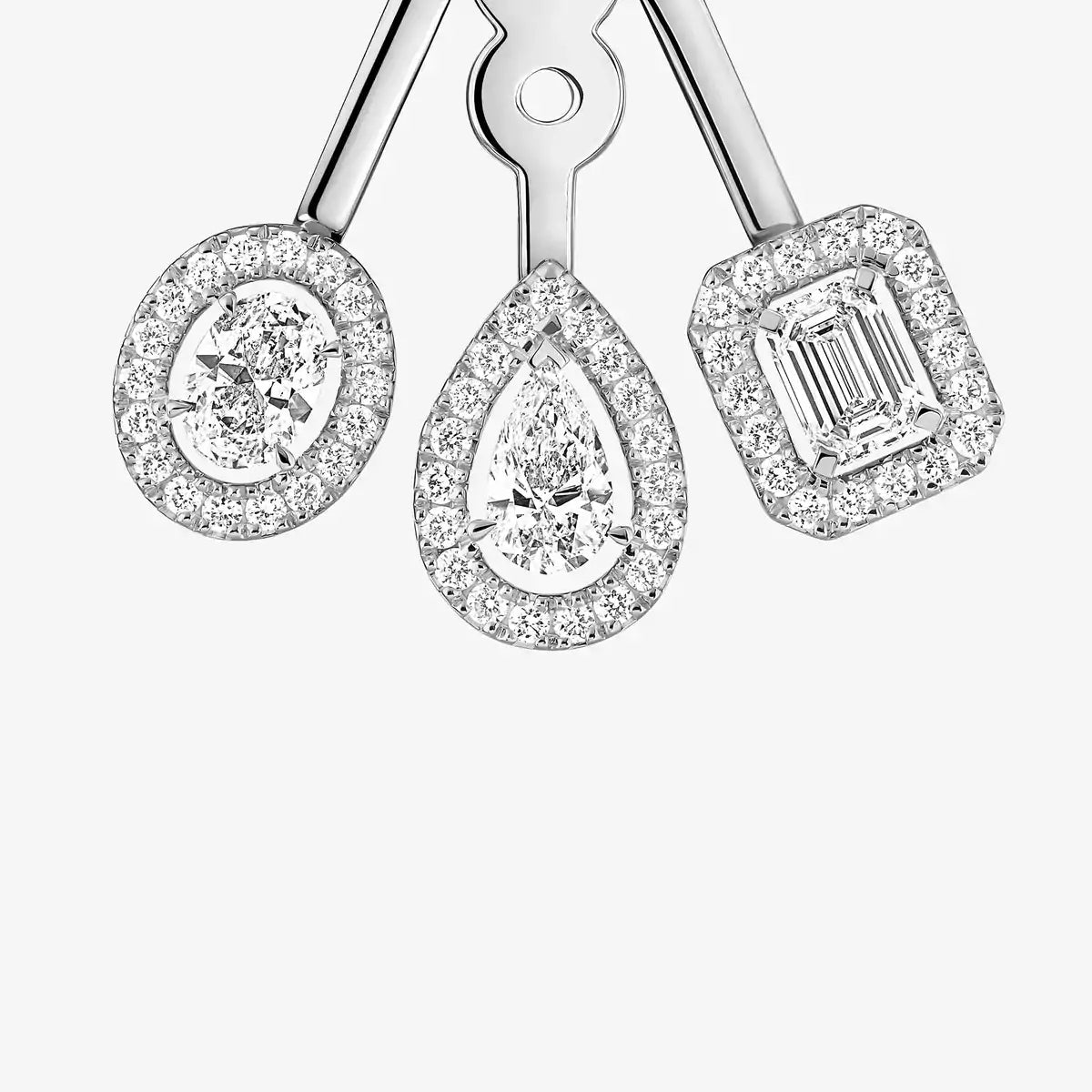 [CiCi] My Twin Trio  Diamond Earrings