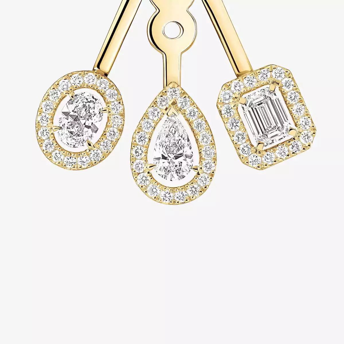 [CiCi] My Twin Trio  Diamond Earrings