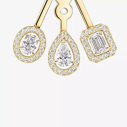 [CiCi] My Twin Trio  Diamond Earrings