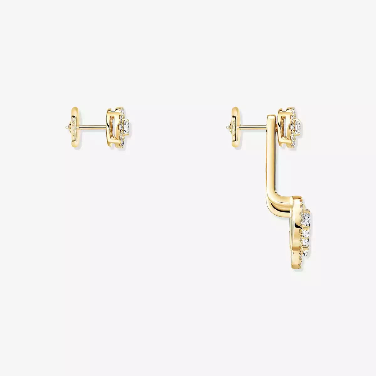 [CiCi] My Twin Trio  Diamond Earrings