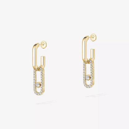 [CiCi]Move Link Diamond Earrings