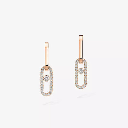 [CiCi]Move Link Diamond Earrings
