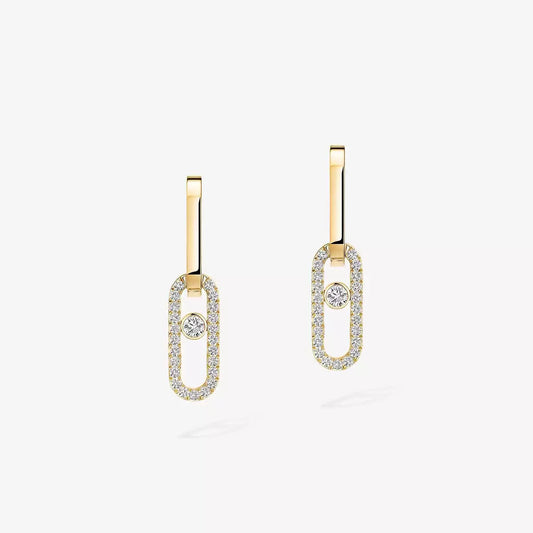 [CiCi]Move Link Diamond Earrings