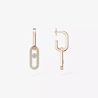 [CiCi]Move Link Diamond Earrings