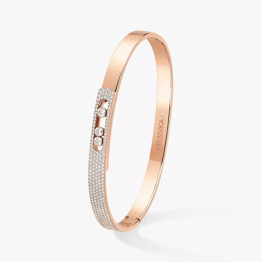 [CiCi]Move Noa Rose Gold Pavé Diamond Bangle Bracelet