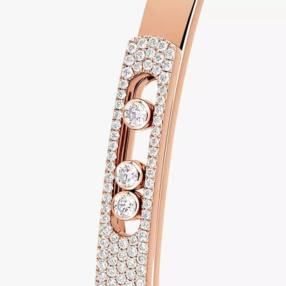 [CiCi]Move Noa Rose Gold Pavé Diamond Bangle Bracelet