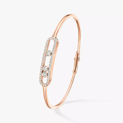 [CiCi]Move Pavé Diamond Bangle Bracelet M