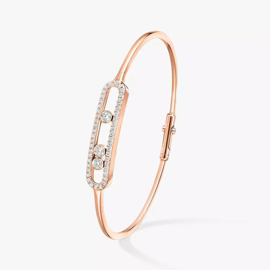 [CiCi]Move Pavé Diamond Bangle Bracelet M