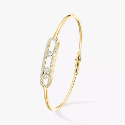 [CiCi]Move Pavé Diamond Bangle Bracelet M
