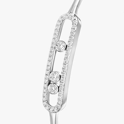[CiCi]Move Pavé Diamond Bangle Bracelet M