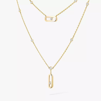 [CiCi] Move Uno Diamond Necklace
