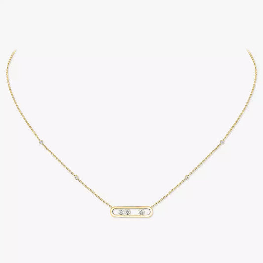 [CiCi] Baby Move Gold Diamond Necklace