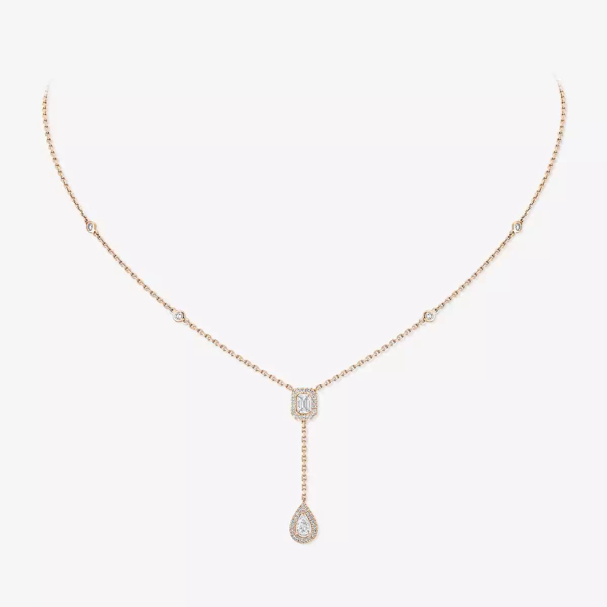 [CiCi]Gold Diamond Tie Necklace