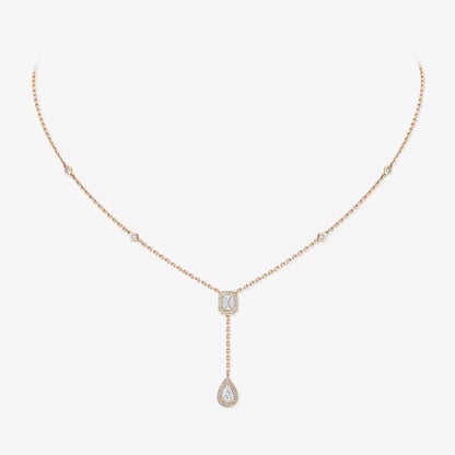 [CiCi]Gold Diamond Tie Necklace