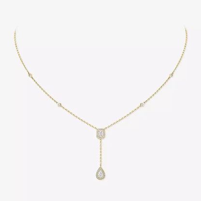 [CiCi]Gold Diamond Tie Necklace