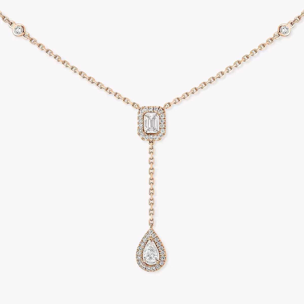 [CiCi]Gold Diamond Tie Necklace