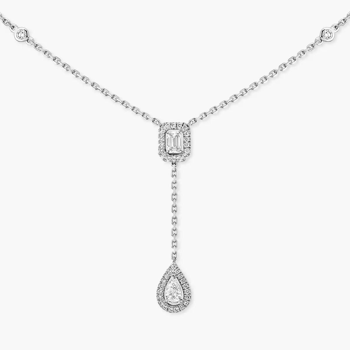 [CiCi]Gold Diamond Tie Necklace
