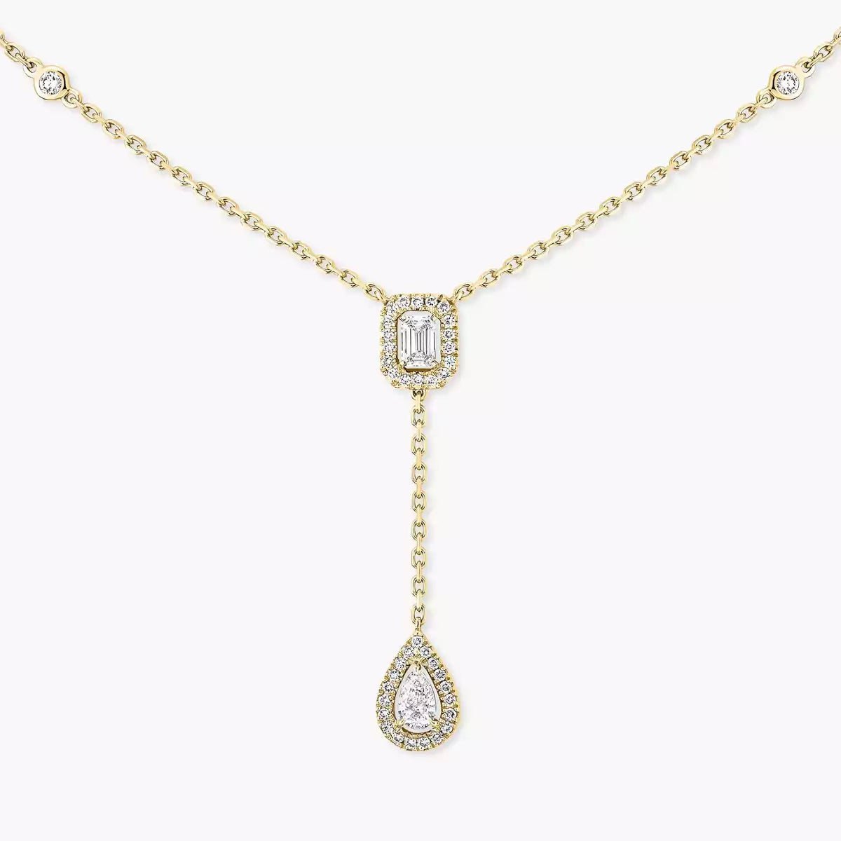 [CiCi]Gold Diamond Tie Necklace