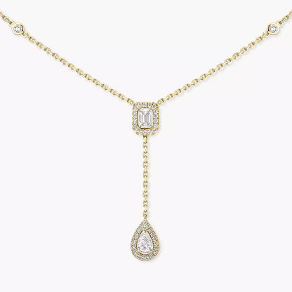 [CiCi]Gold Diamond Tie Necklace