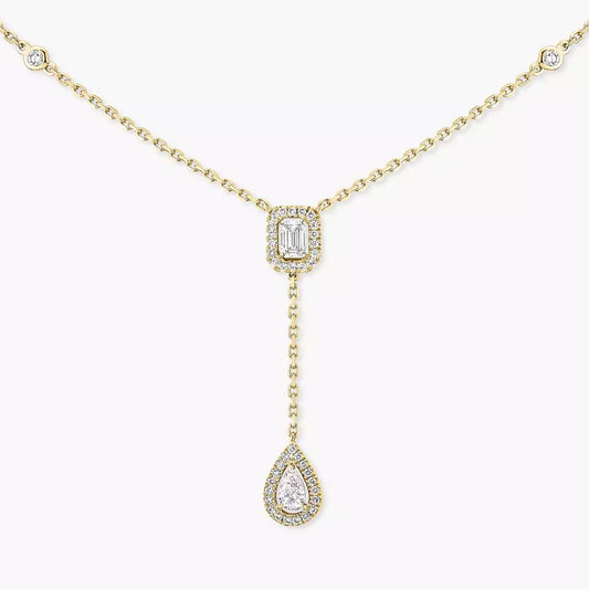 [CiCi]Gold Diamond Tie Necklace