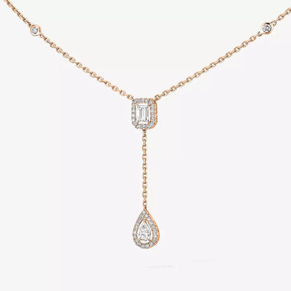 [CiCi]Gold Diamond Tie Necklace