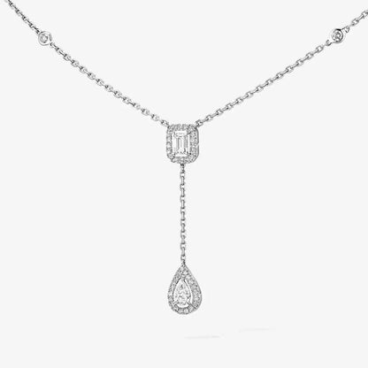 [CiCi]Gold Diamond Tie Necklace