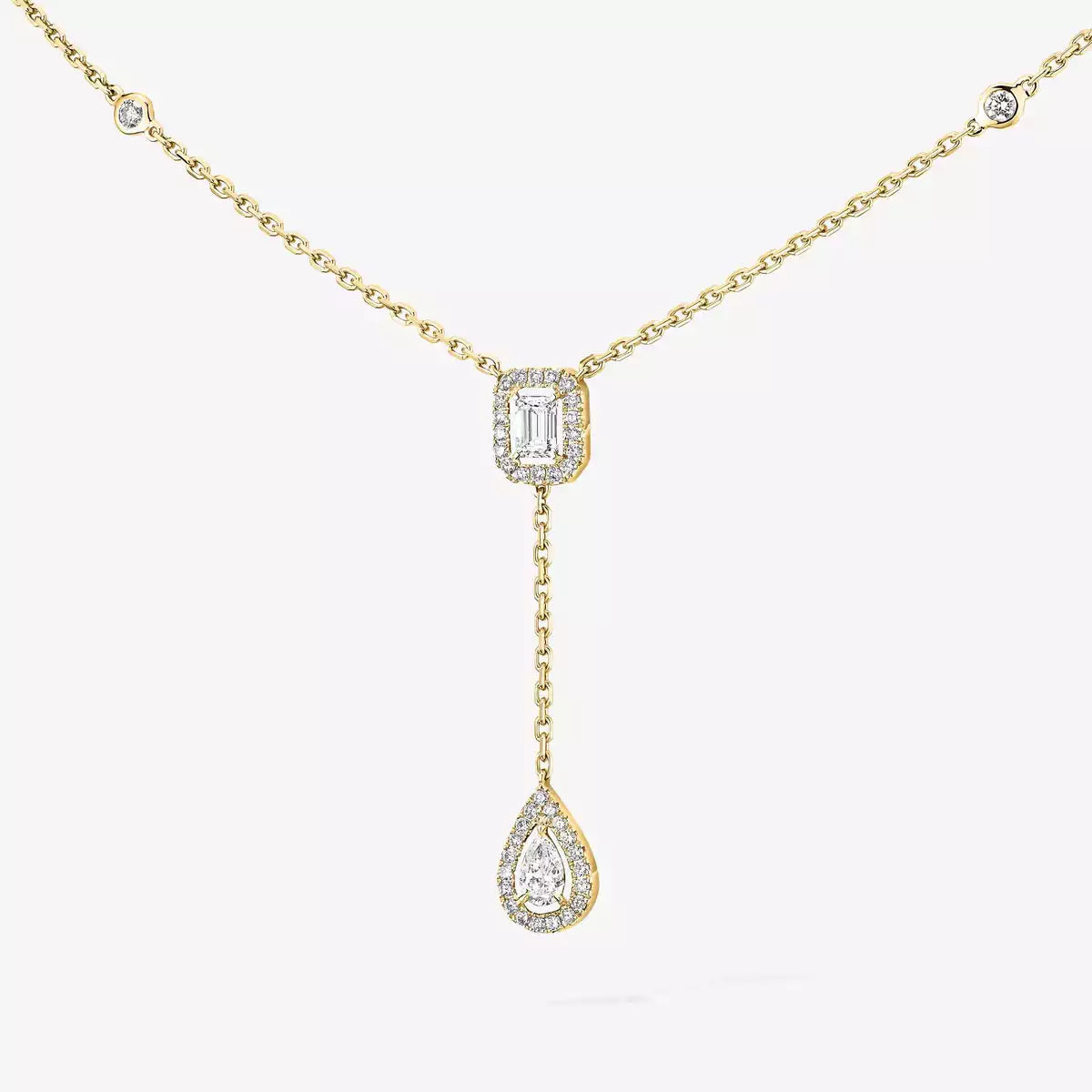 [CiCi]Gold Diamond Tie Necklace