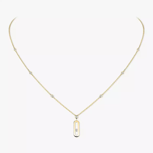 [CiCi] Move Uno Gold Diamond Long Necklace