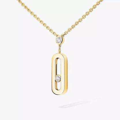[CiCi] Move Uno Gold Diamond Long Necklace
