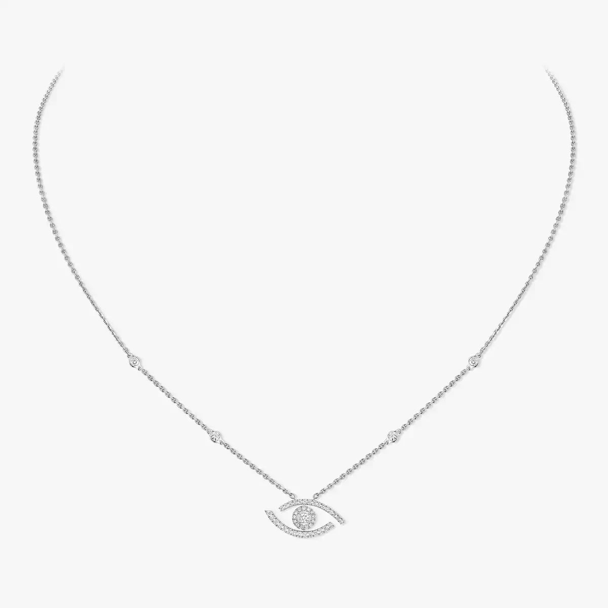 [CiCi]Pave_ Diamond Necklace Lucky Eye