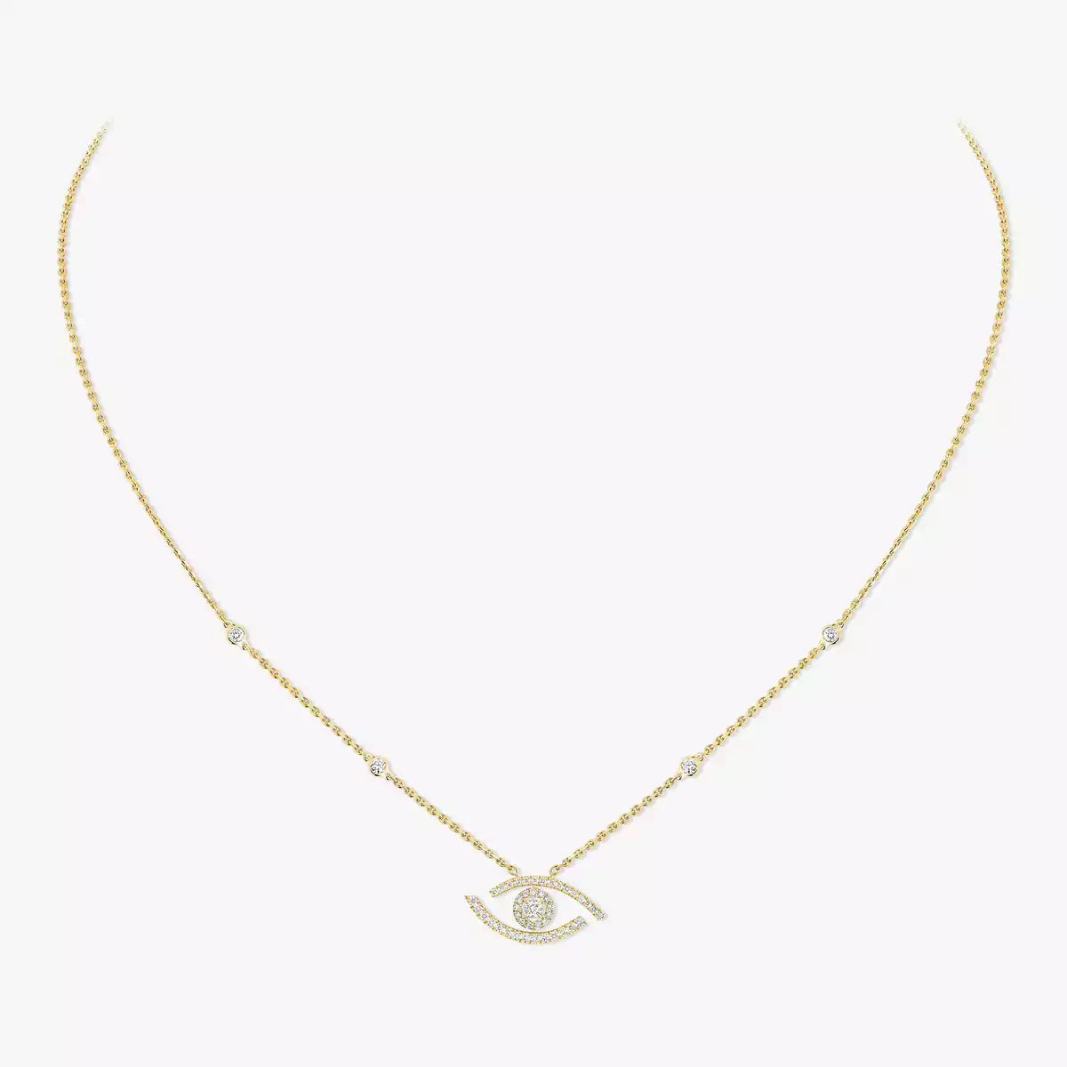 [CiCi]Pave_ Diamond Necklace Lucky Eye