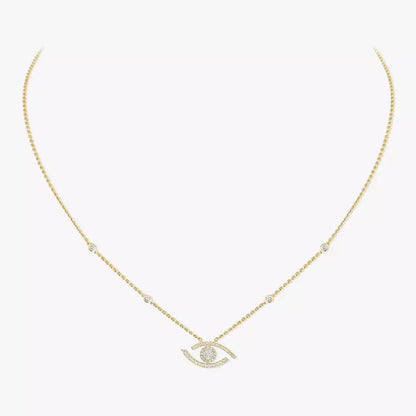 [CiCi]Pave_ Diamond Necklace Lucky Eye
