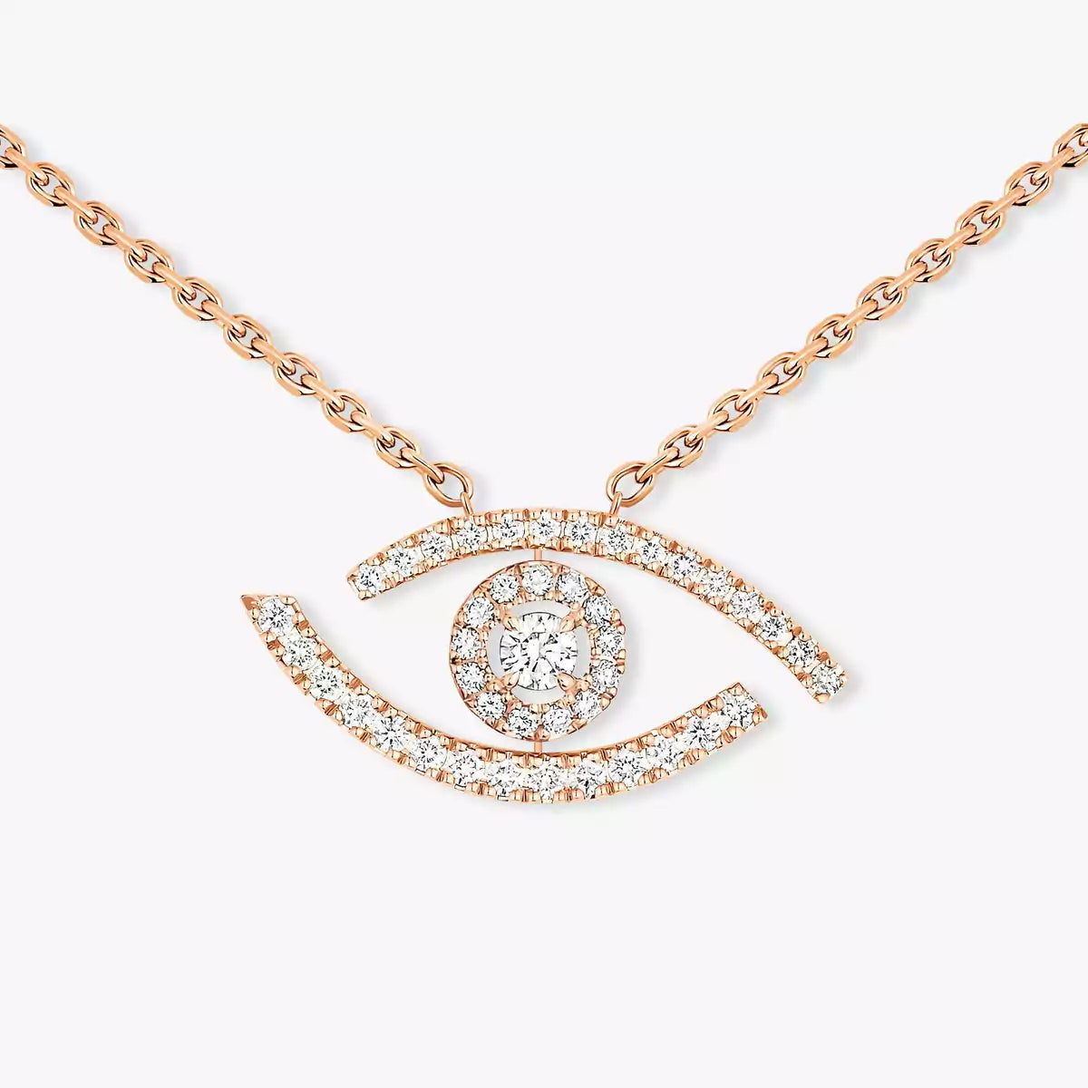 [CiCi]Pave_ Diamond Necklace Lucky Eye