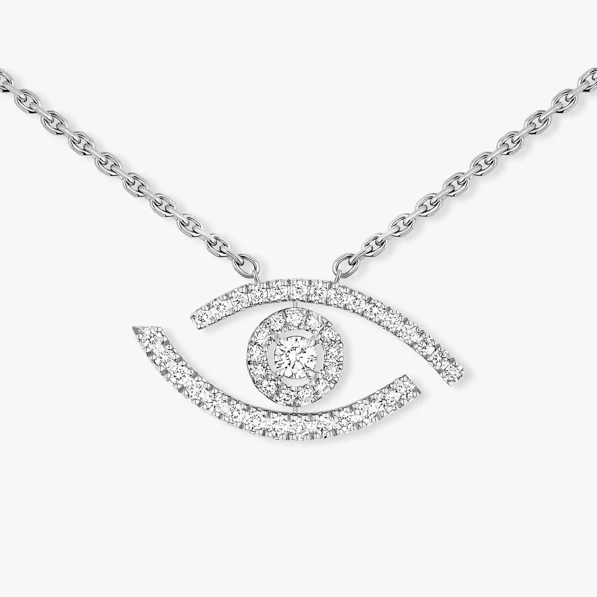 [CiCi]Pave_ Diamond Necklace Lucky Eye