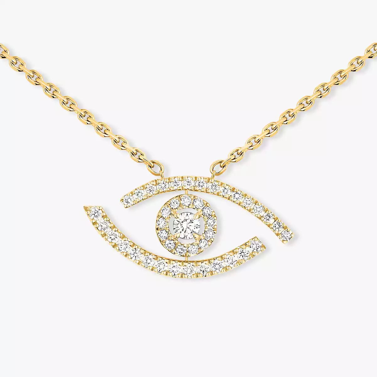[CiCi]Pave_ Diamond Necklace Lucky Eye