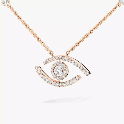 [CiCi]Pave_ Diamond Necklace Lucky Eye