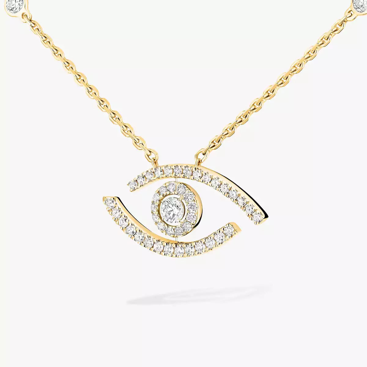 [CiCi]Pave_ Diamond Necklace Lucky Eye