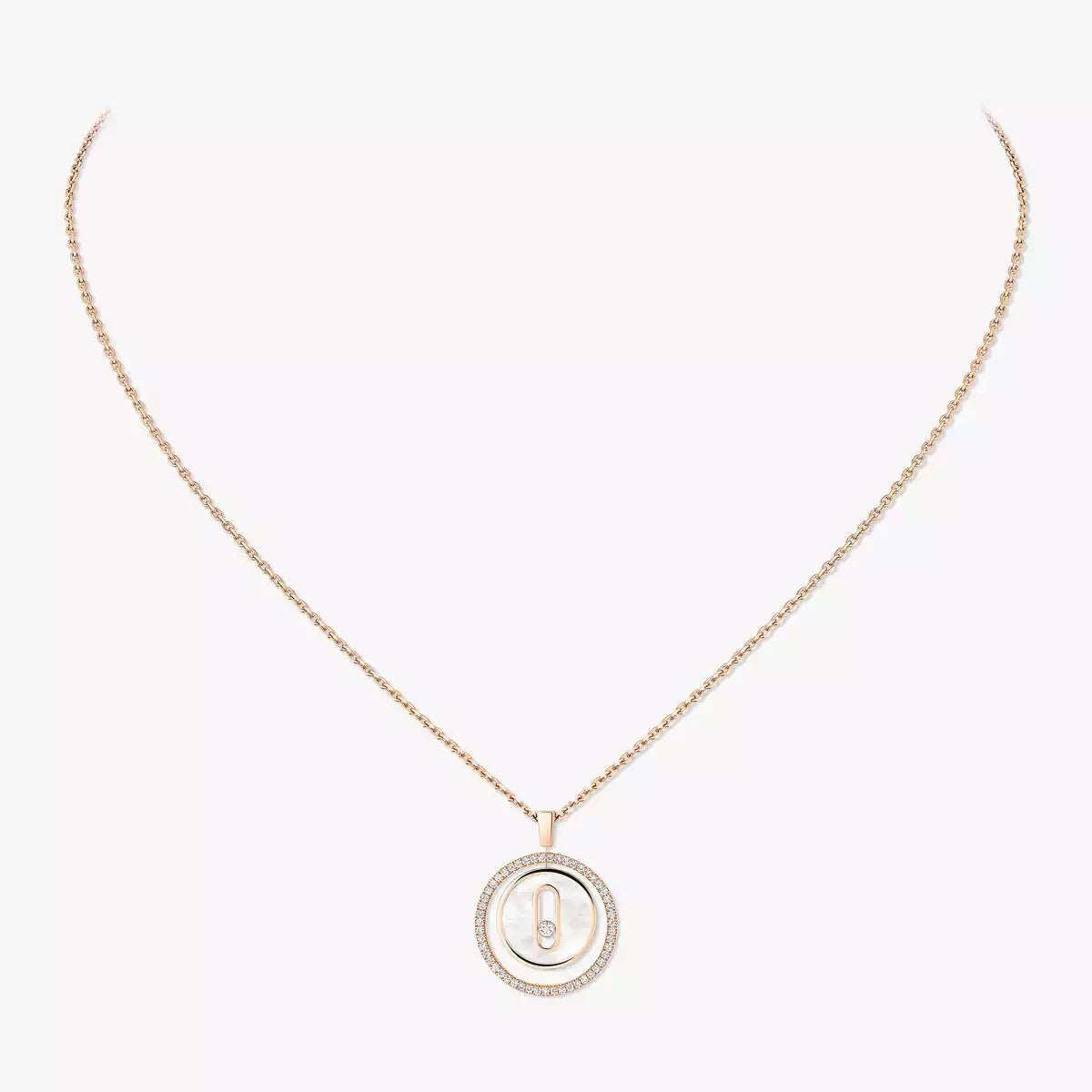 [CiCi]Lucky Move Diamond Necklace in Rose Gold and White Mother-of-Pearl