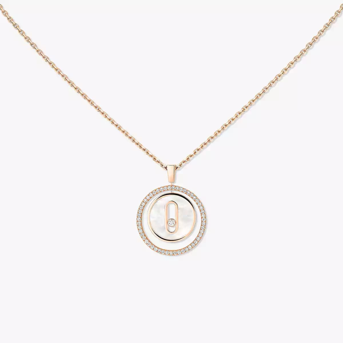 [CiCi]Lucky Move Diamond Necklace in Rose Gold and White Mother-of-Pearl