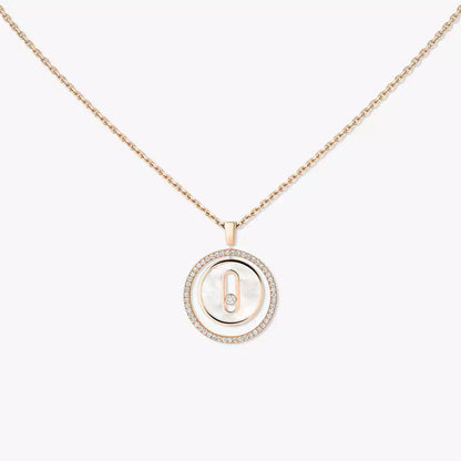 [CiCi]Lucky Move Diamond Necklace in Rose Gold and White Mother-of-Pearl
