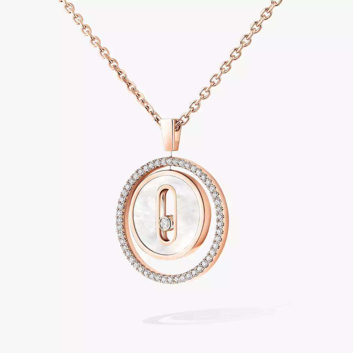 [CiCi]Lucky Move Diamond Necklace in Rose Gold and White Mother-of-Pearl