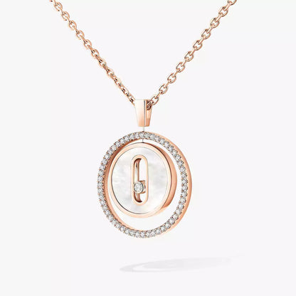 [CiCi]Lucky Move Diamond Necklace in Rose Gold and White Mother-of-Pearl