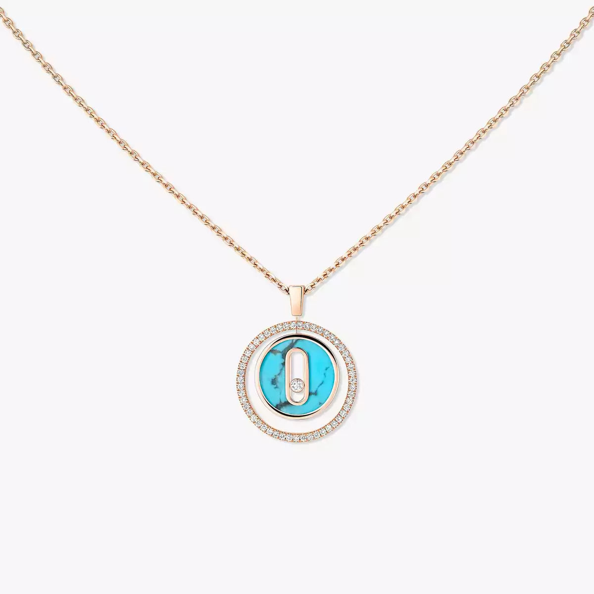 [CiCi]Lucky Move Diamond Necklace in Rose Gold and White Mother-of-Pearl