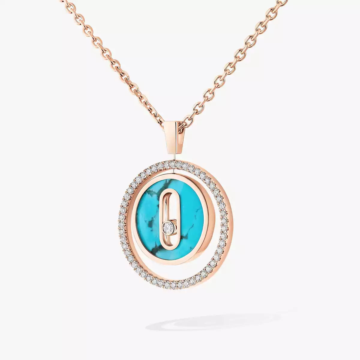 [CiCi]Lucky Move Diamond Necklace in Rose Gold and White Mother-of-Pearl