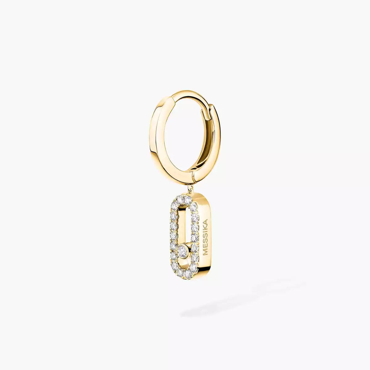 [CiCi]Move Uno Single Diamond Hoop Earring