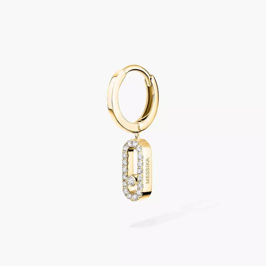 [CiCi]Move Uno Single Diamond Hoop Earring