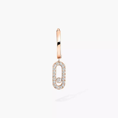[CiCi]Move Uno Single Diamond Hoop Earring