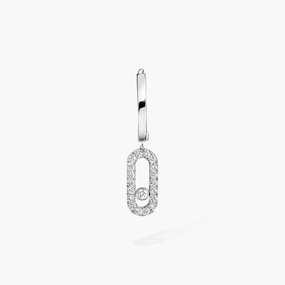 [CiCi]Move Uno Single Diamond Hoop Earring