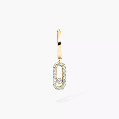 [CiCi]Move Uno Single Diamond Hoop Earring