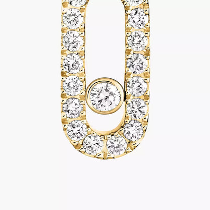 [CiCi]Move Uno Single Diamond Hoop Earring